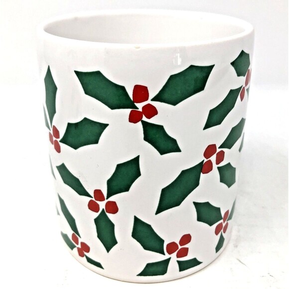 Waechtersbach Pottery Christmas Mugs Lot of 3  Red Green All Over Holly Berry - Picture 3 of 10